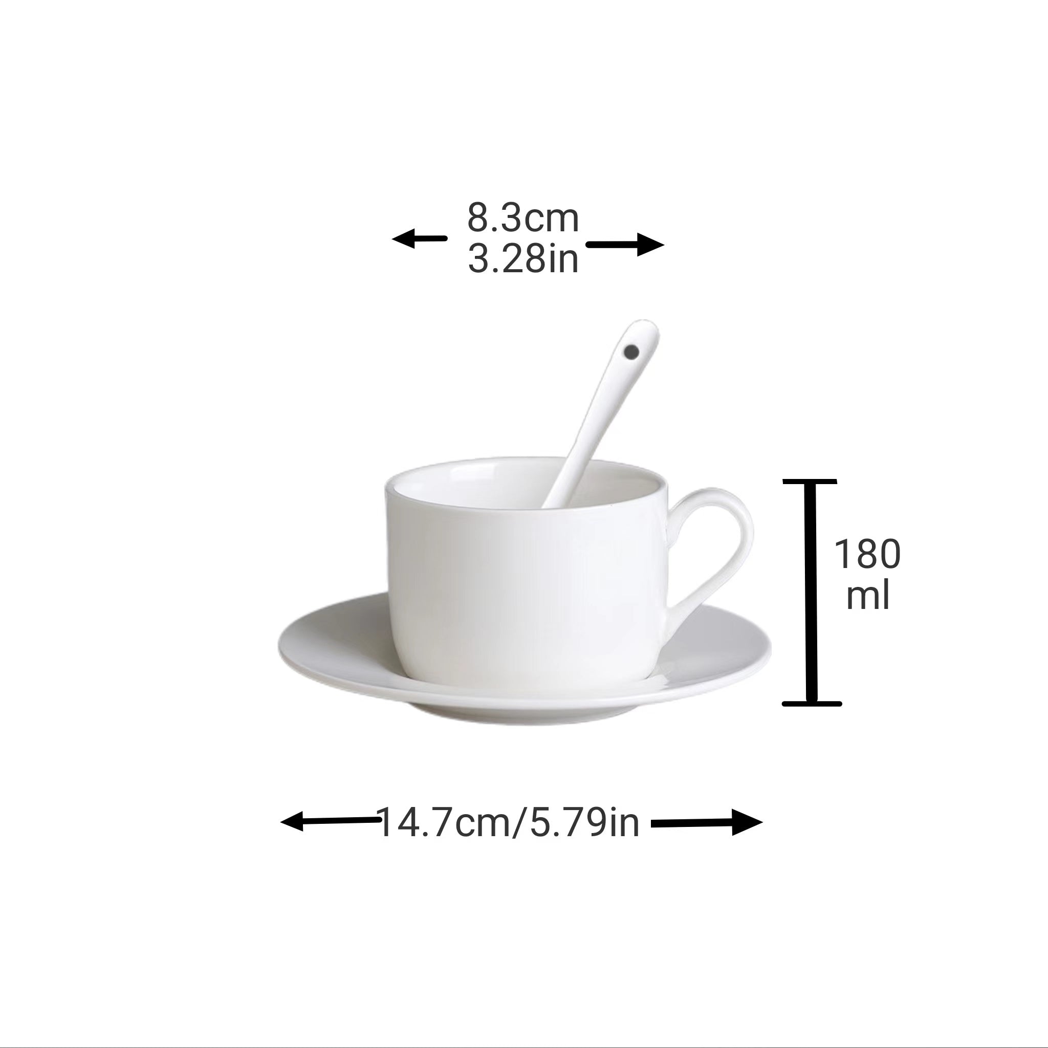 White Classic Simple Home Coffee Mug Set