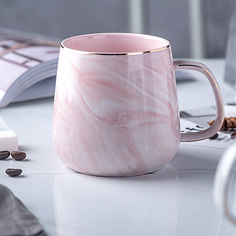 Marbled household mug--pink