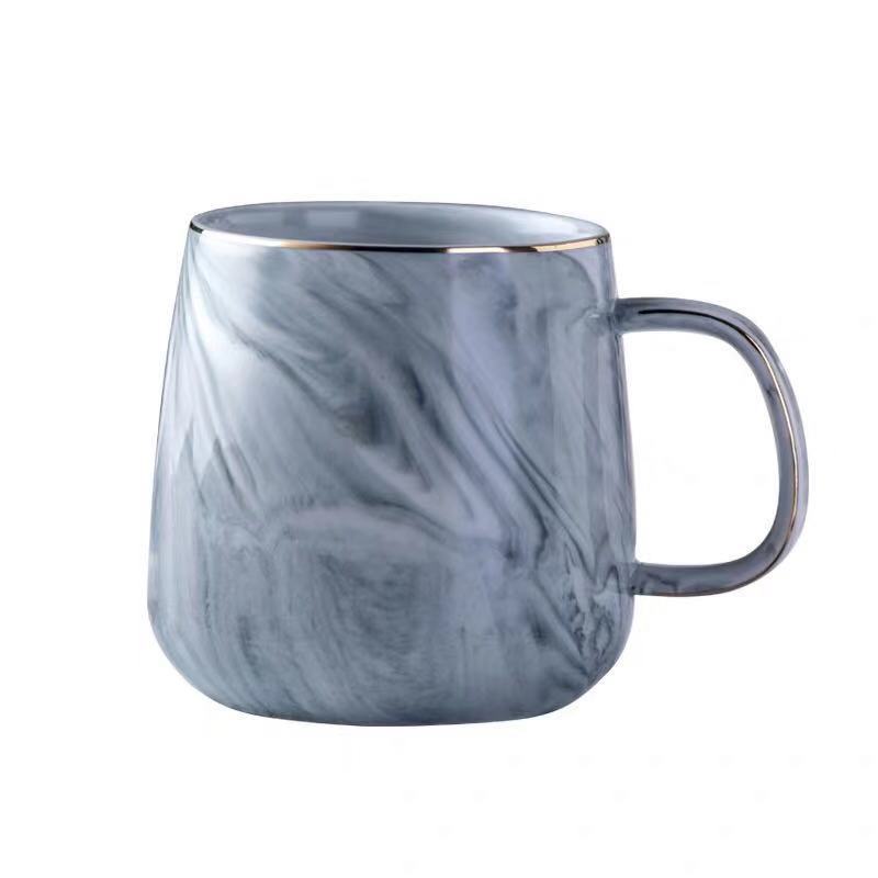 Marbled household mug--blueness