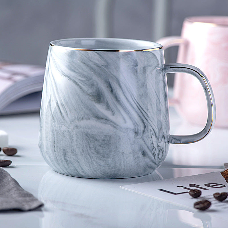 Marbled household mug--blueness