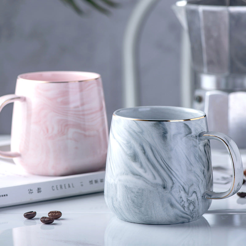 Marbled household mug--blueness