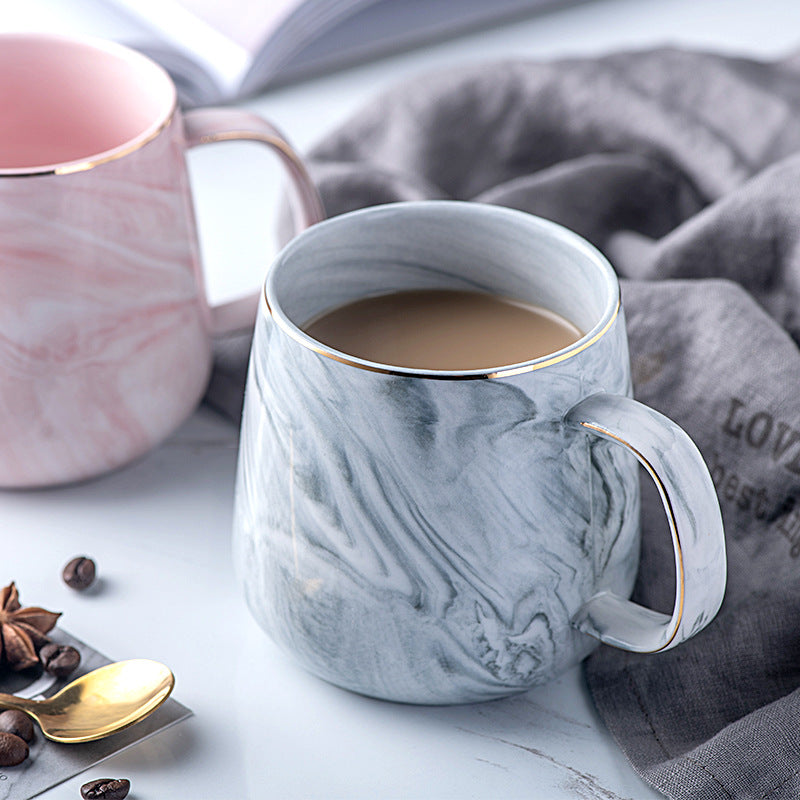 Marbled household mug--blueness