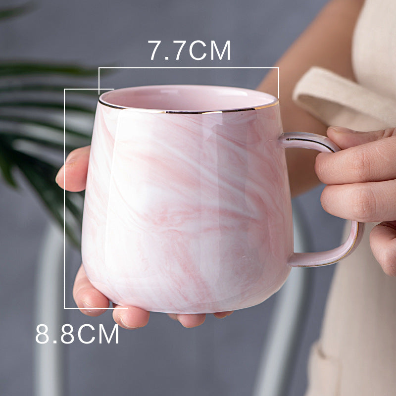 Marbled household mug--pink