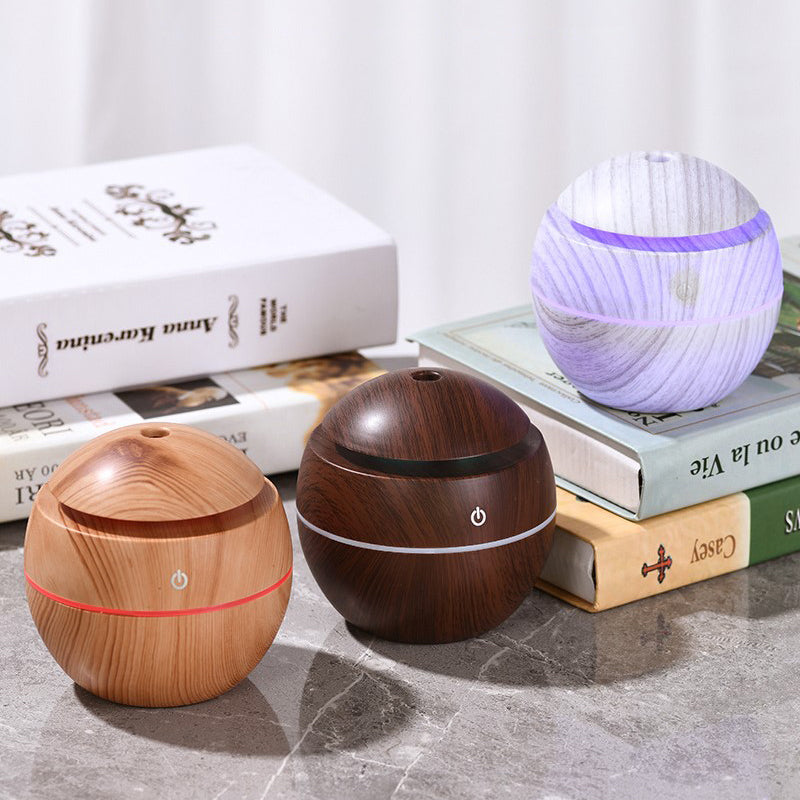 Aurora Humidifier Electric Air Aroma Diffuser Wood Ultrasonic Air Humidifier Essential Oil Aromatherapy Cool Mist Maker for Bedroom