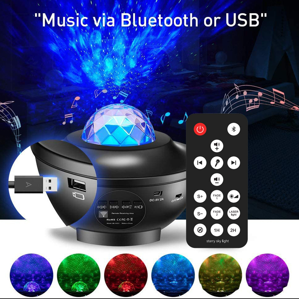 Aurora LED Starry Sky Projector, Galaxy Projector with Remote Control, Starlight Projector with Bluetooth Speaker, Starry Sky Projector for Children and Adults, Birthday Gift