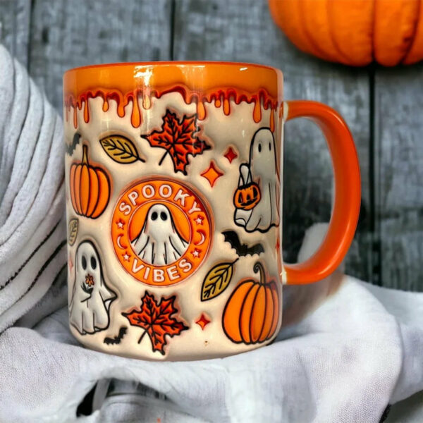 Halloween Gift Ghost 3D Inflated Effect Printed Mugs