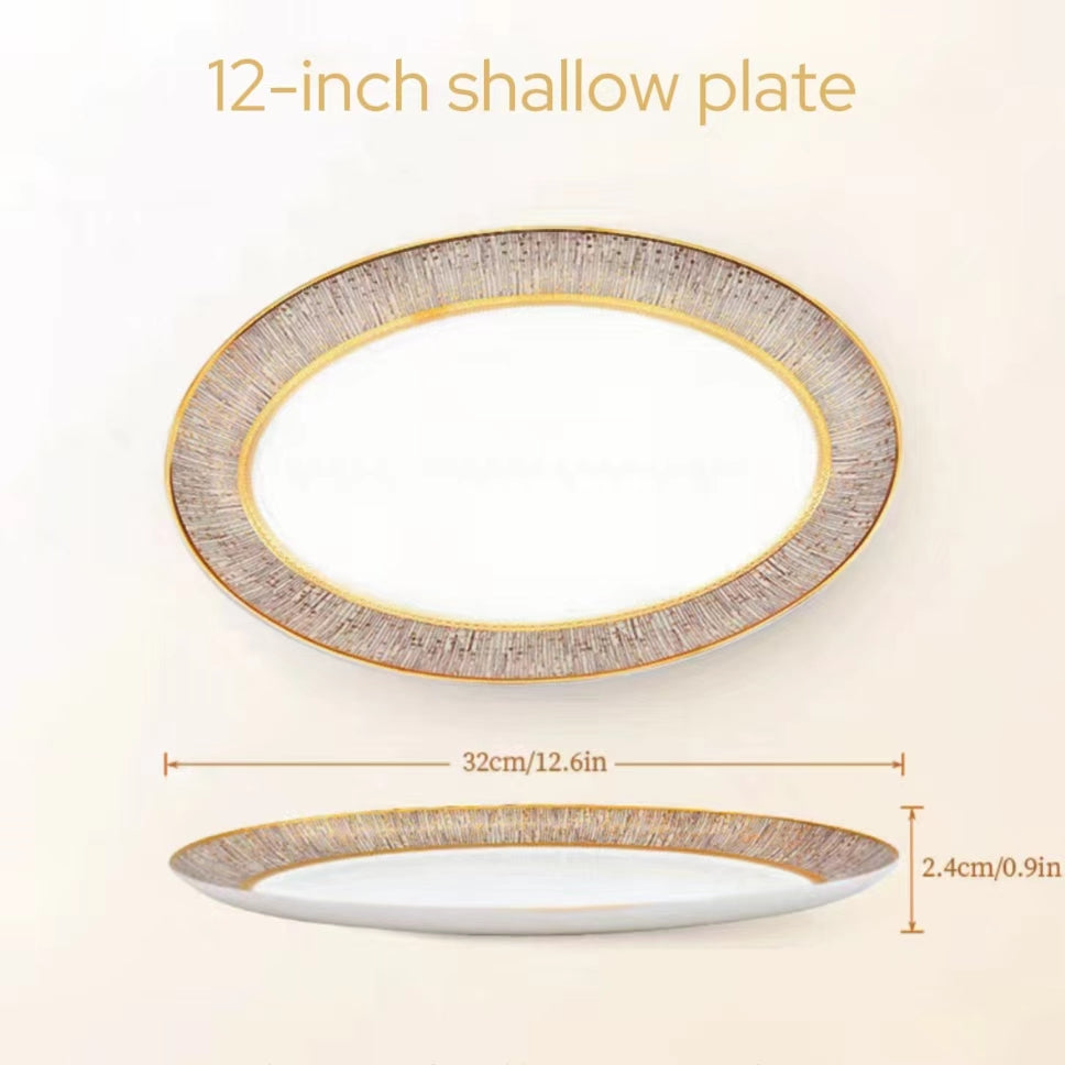 Aurora Twinkling Stars Relief Tableware Set 12 Inch Shallow Plate