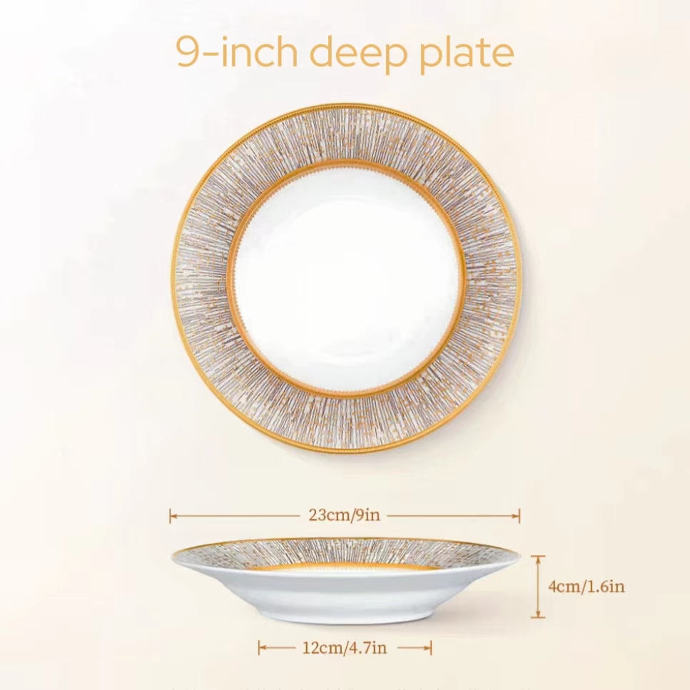 Aurora Twinkling Stars Relief Tableware Set 9 Inch Deep Plate