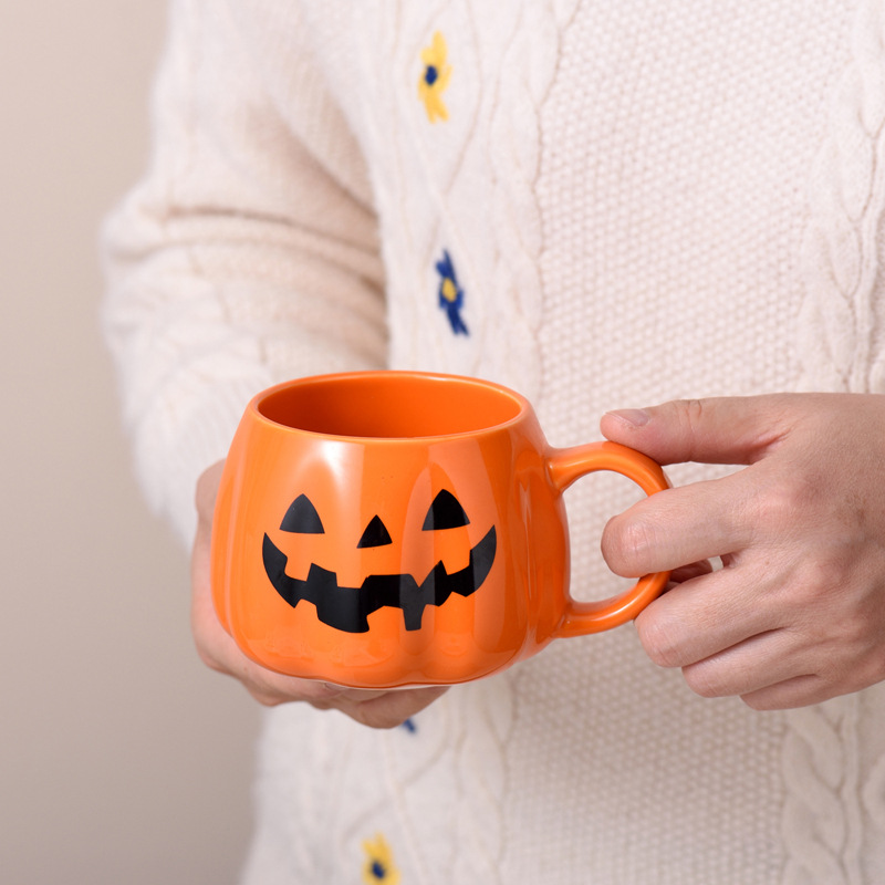 Halloween Gift Pumpkin Ceramic Mug Cartoon Holiday Mug