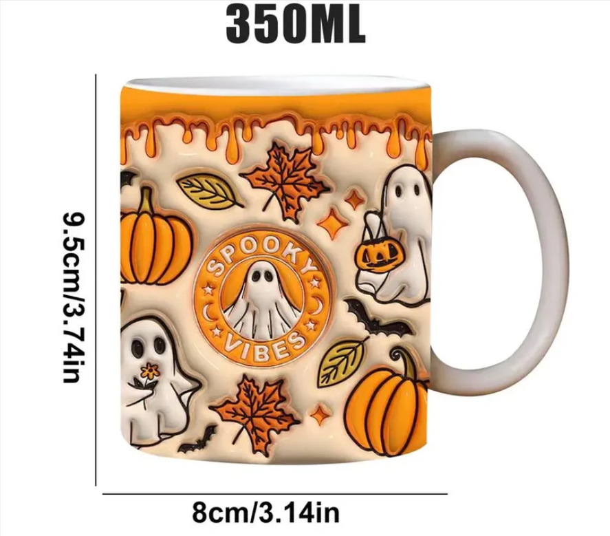 Halloween Gift Ghost 3D Inflated Effect Printed Mugs