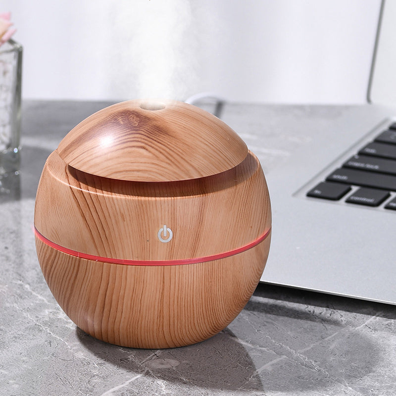 Aurora Humidifier Electric Air Aroma Diffuser Wood Ultrasonic Air Humidifier Essential Oil Aromatherapy Cool Mist Maker for Bedroom