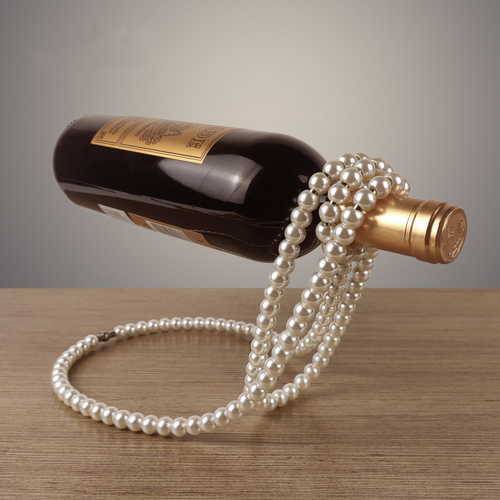 Aurora Pearl Necklace Creative Wine Rack, Wine Bottle Holder for Bars and Home Decoration