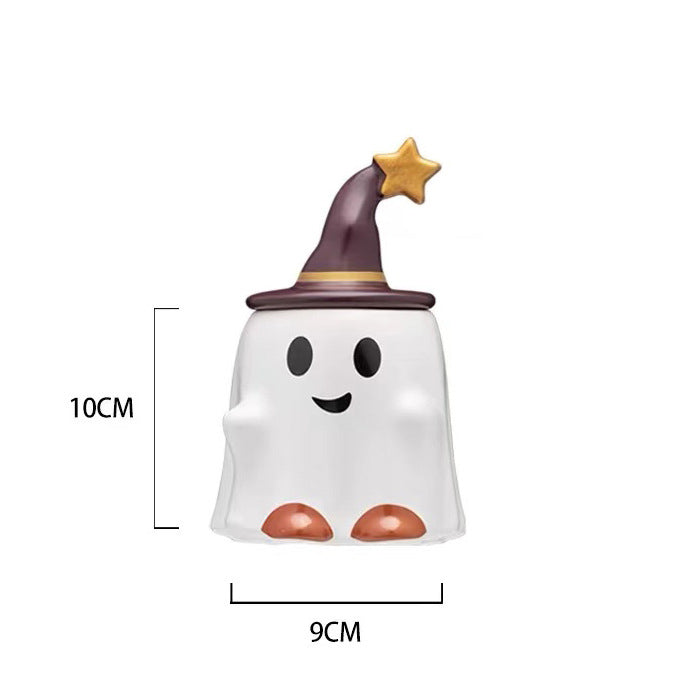 Halloween Ghost Cute Ceramic Mug Easter Elf Mug—Smiling Ghost