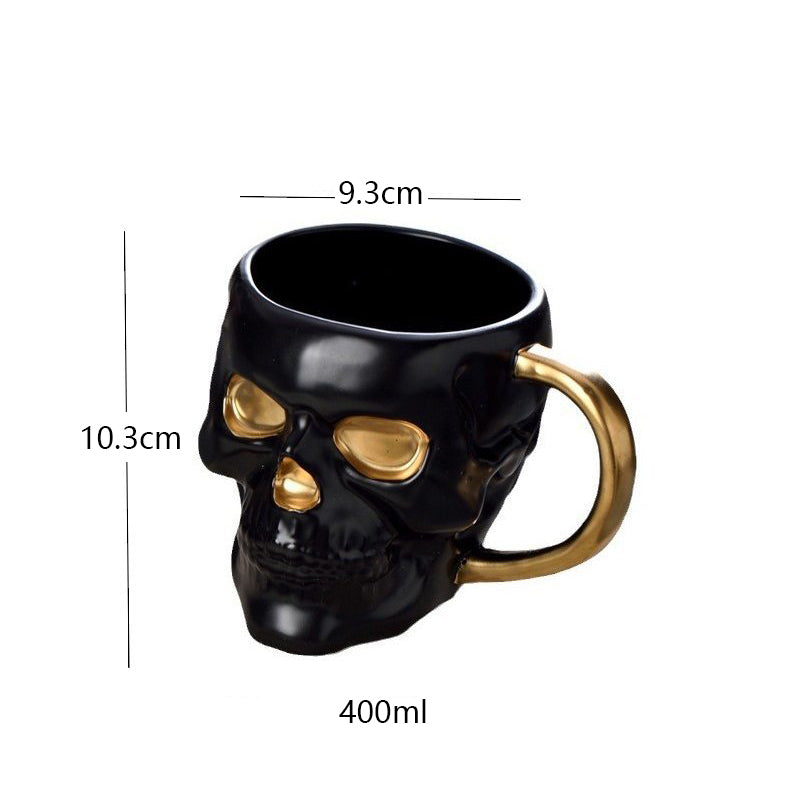 Halloween Skull Design Ceramic Cup, Creative Mug, Office Coffee Cup, 400ml