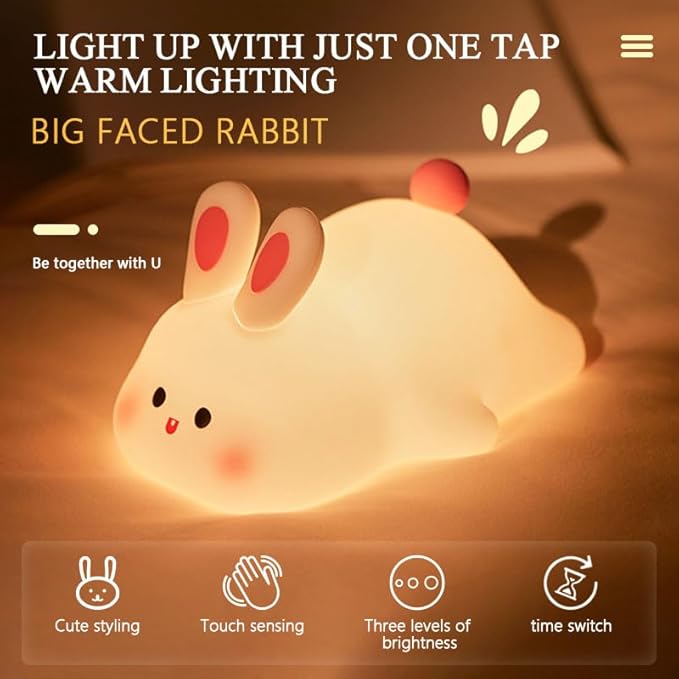 Aurora Big Face Rabbit Bedside Sleep Light