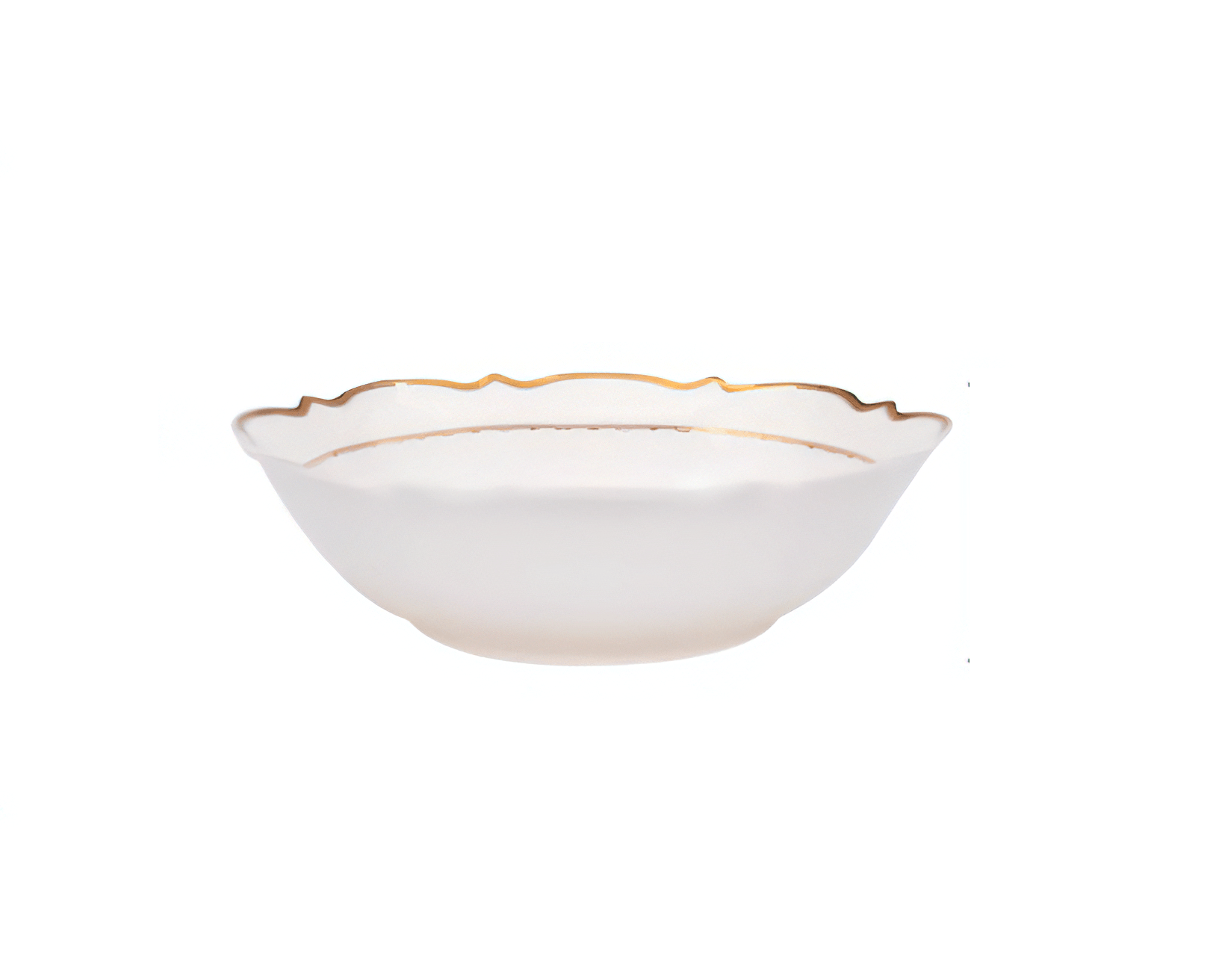 Aurora White Embossed Gold Rim Dinnerware Set 6 Inch bowl