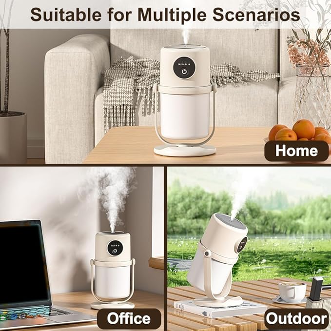 Aurora Humidifiers,280mL USB Mini Quiet Cool Mist Humidifier Continuous Intermittent 2 Spray Modes for Bedroom Home Office