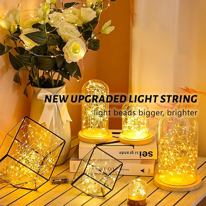 Aurora  Mini Halloween Fairy Lights Battery Operate, 1 Pack Copper Wire Night Lights 3*AAA Battery Powered Led Starry Fairy String Lights for Bedroom, Christmas, Party, Decoration