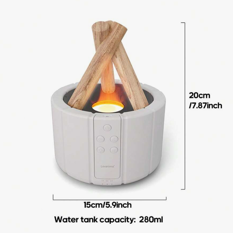 Aurora Campfire Flame Fire Diffuser, Bonfire Aromatherapy Essential Oil Diffuser, 250ml Wood Cool Mist Humidifier for Home,Bedroom,Office, Remote Control, Auto Shut-Off, Night Light, Gift