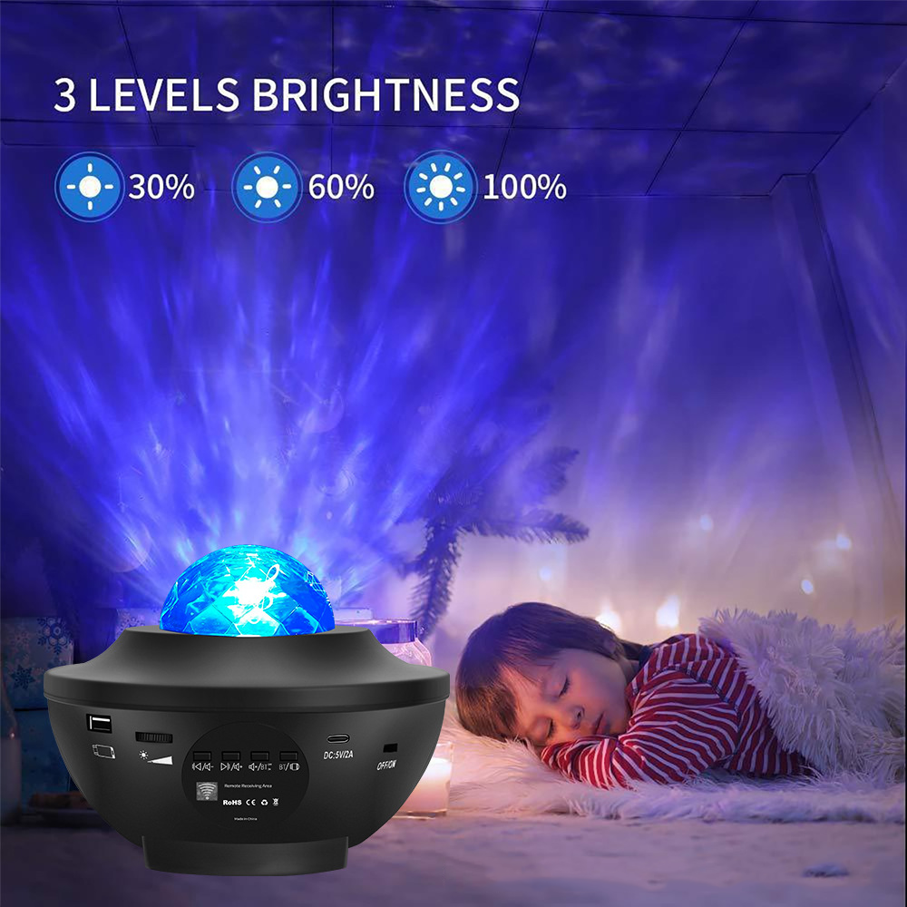 Aurora LED Starry Sky Projector, Galaxy Projector with Remote Control, Starlight Projector with Bluetooth Speaker, Starry Sky Projector for Children and Adults, Birthday Gift