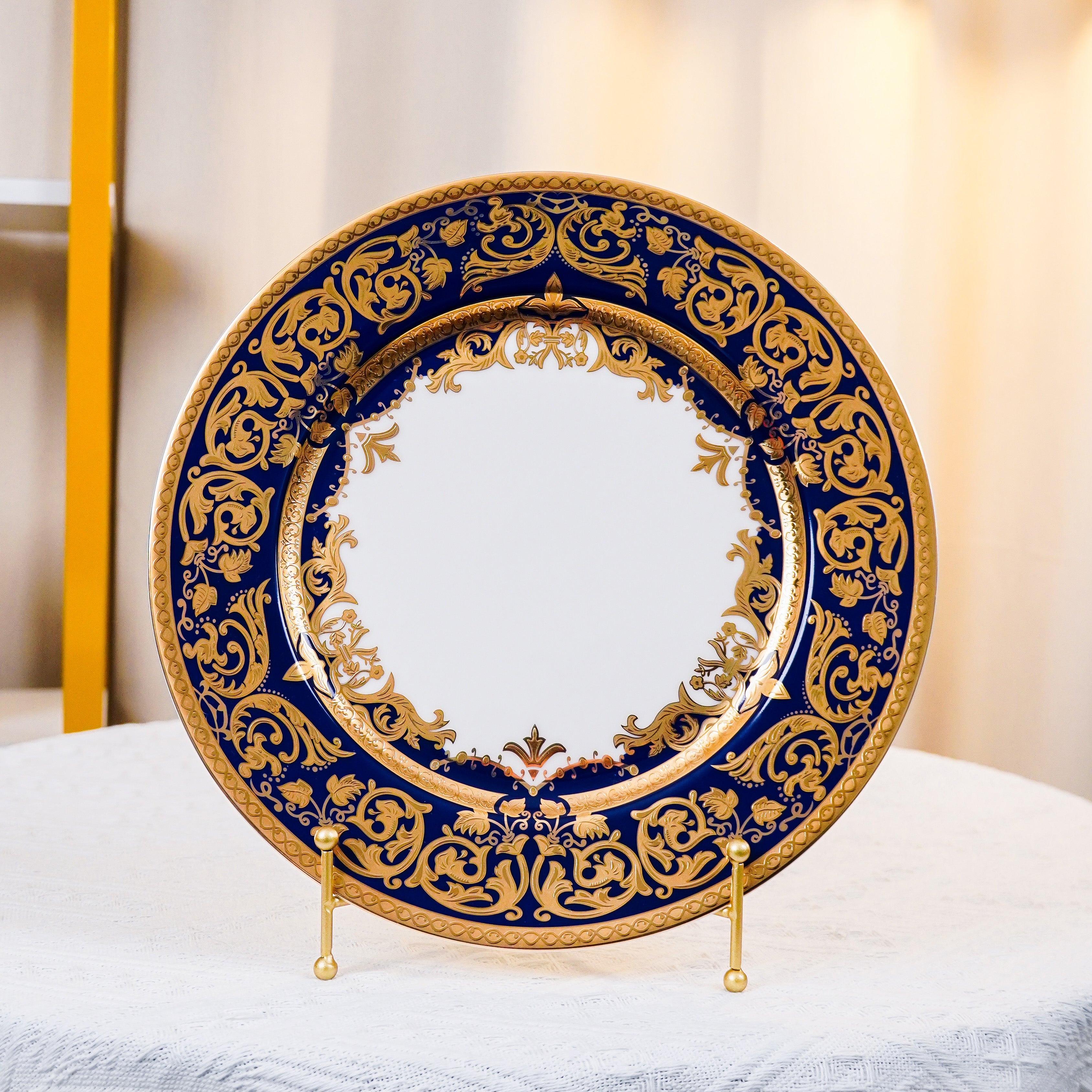 Aurora Blue Gold Rim Bone china Tableware 4 Piece Sets