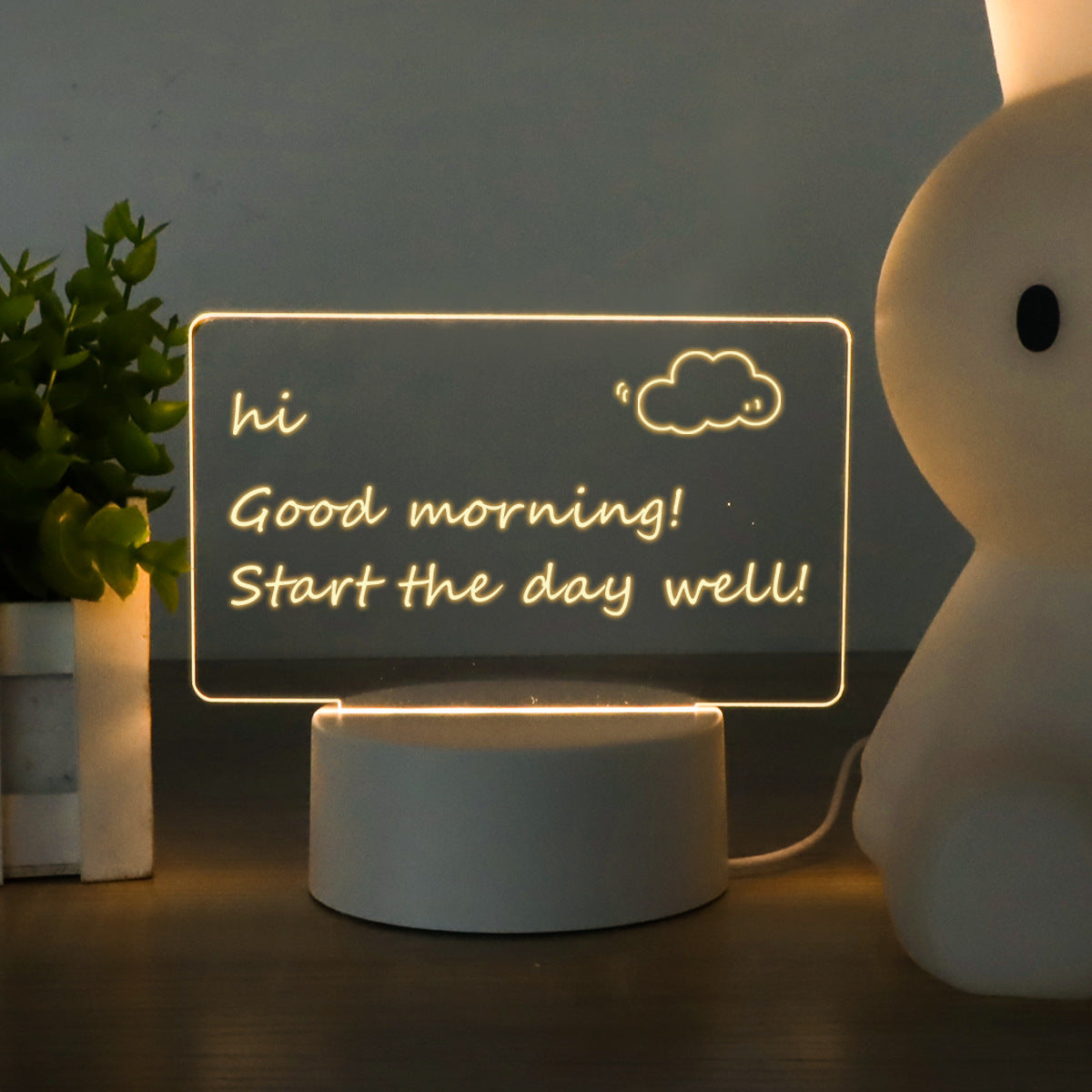 Aurora Personalized Acrylic Night Light Board, DIY Night Light Board With Base & Erasable Pen, Gifts For Mother/Valentine's Day