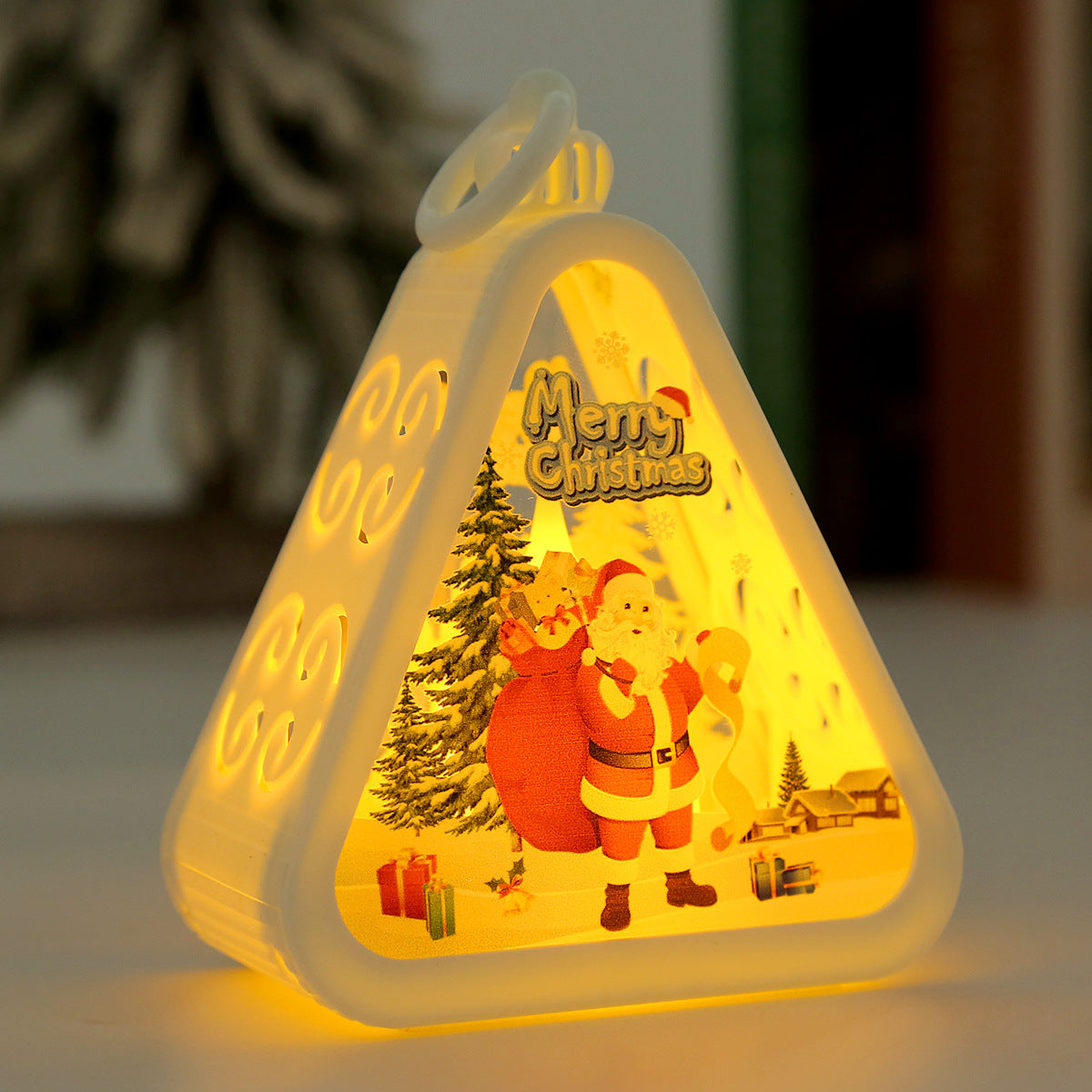 Aurora Christmas Desk Lamp Christmas Porch Lamp Light  Warm Glow Light Lamp Stand Battery Powered Porch Lamp Light for Home Kids Adults