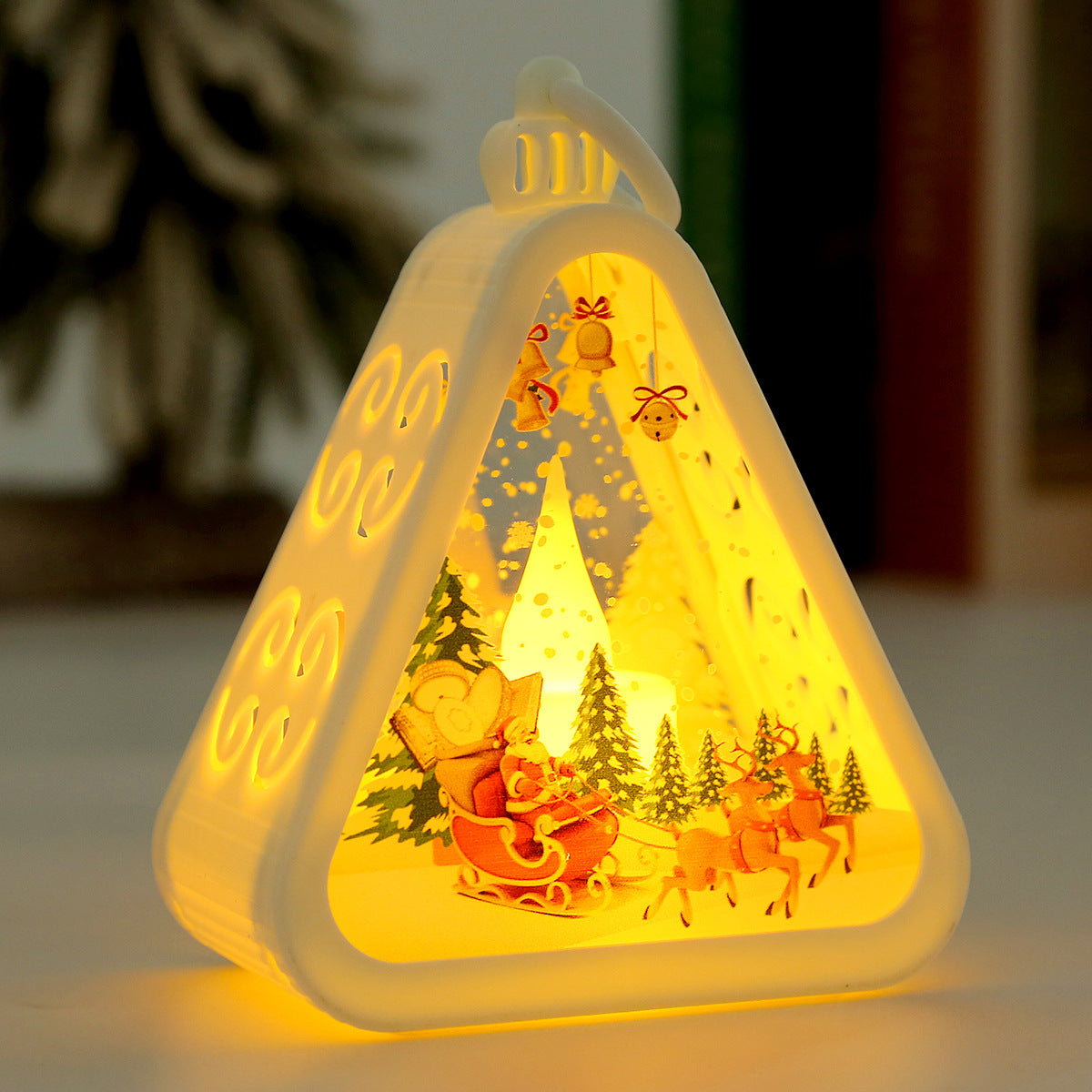 Aurora Christmas Desk Lamp Christmas Porch Lamp Light  Warm Glow Light Lamp Stand Battery Powered Porch Lamp Light for Home Kids Adults