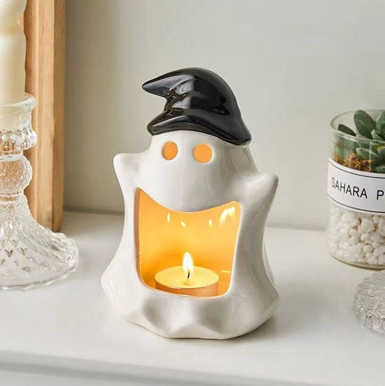 Halloween Ghost Candle Holder for Festive Atmosphere Decor