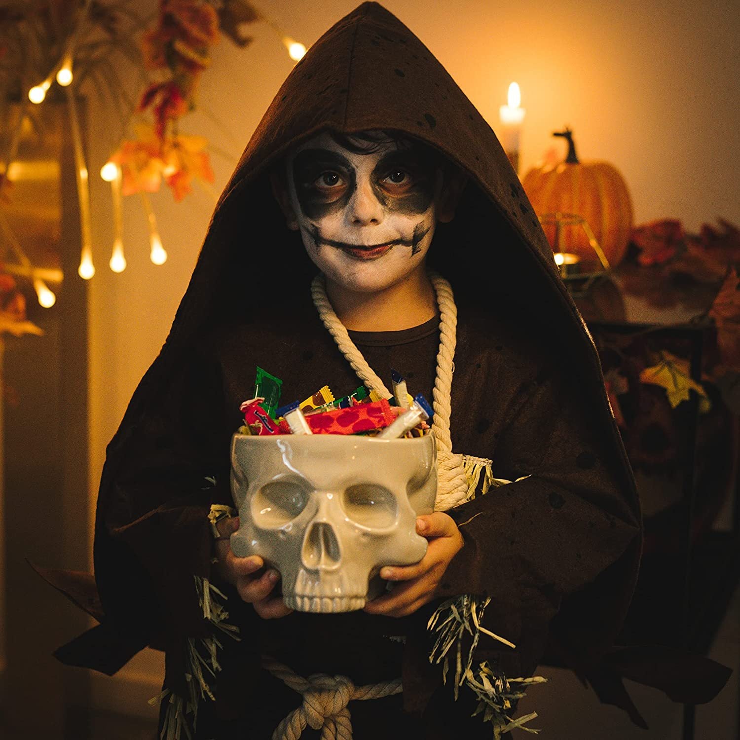 Halloween Skull ,Food, Noodle ,Salad ,Candy Ceramic Bowl