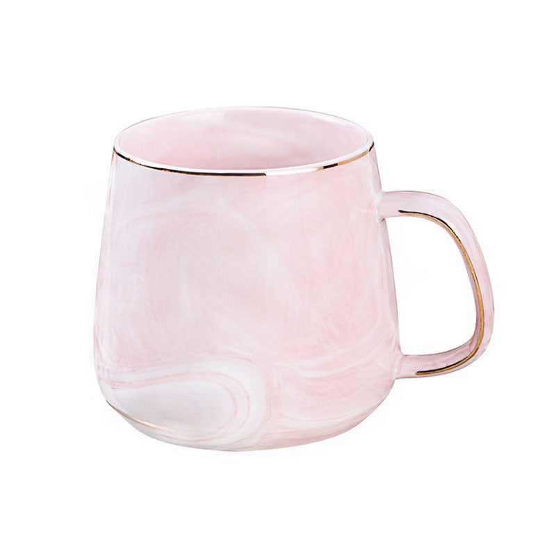 Marbled household mug--pink