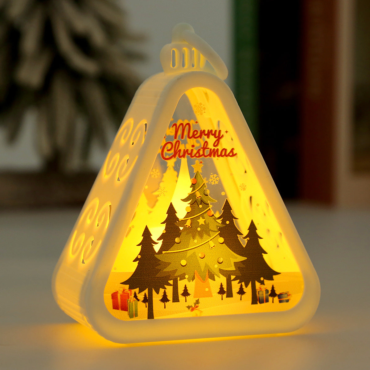 Aurora Christmas Desk Lamp Christmas Porch Lamp Light  Warm Glow Light Lamp Stand Battery Powered Porch Lamp Light for Home Kids Adults