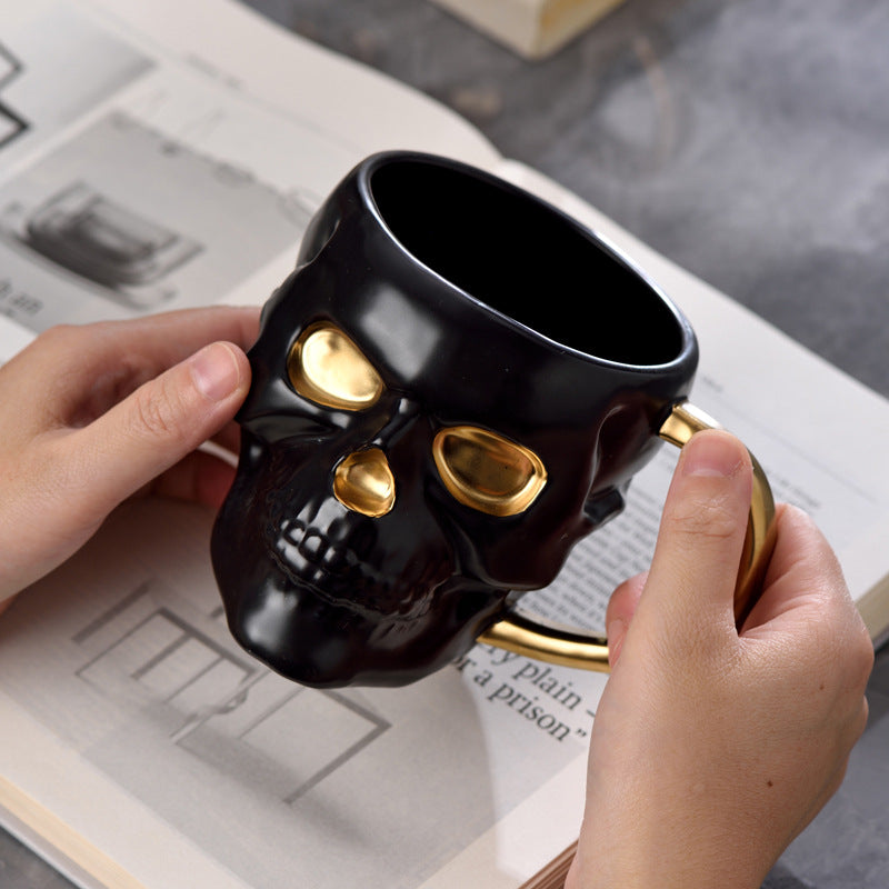 Halloween Skull Design Ceramic Cup, Creative Mug, Office Coffee Cup, 400ml