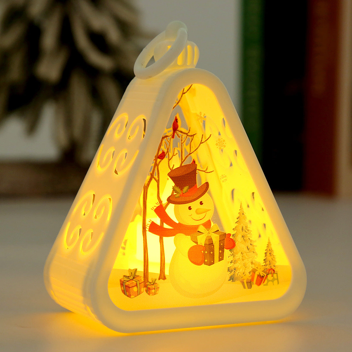 Aurora Christmas Desk Lamp Christmas Porch Lamp Light  Warm Glow Light Lamp Stand Battery Powered Porch Lamp Light for Home Kids Adults