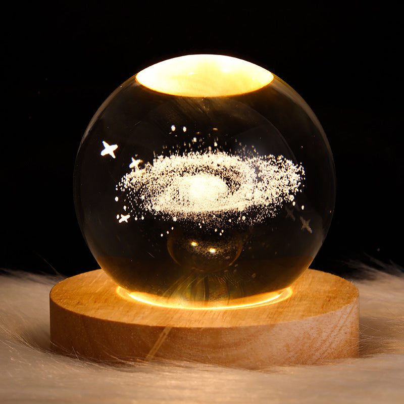 Aurora 3D Saturn Crystal Ball Night Light