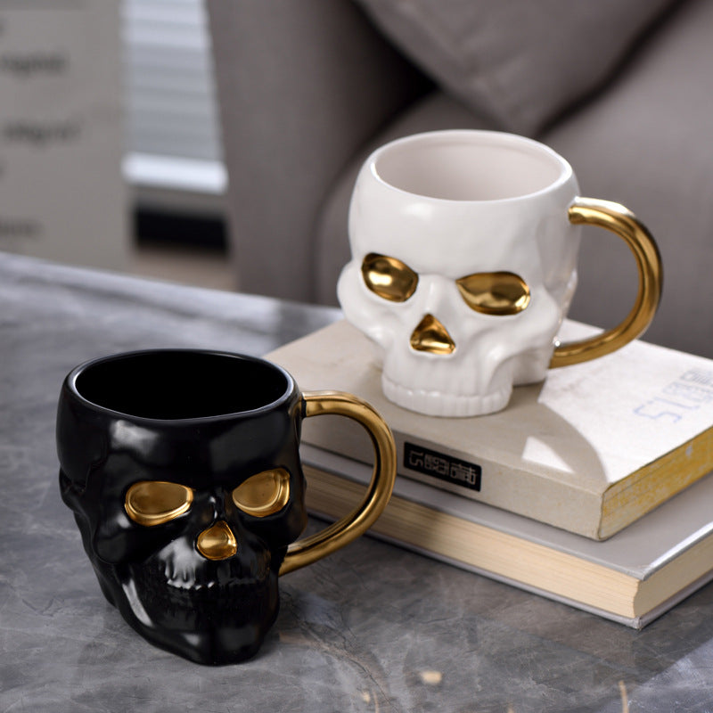 Halloween Skull Design Ceramic Cup, Creative Mug, Office Coffee Cup, 400ml