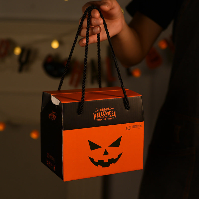 Halloween Party Supplies Ceramic Pumpkin Mug and Spoon Gift Box Set——Orange Demon