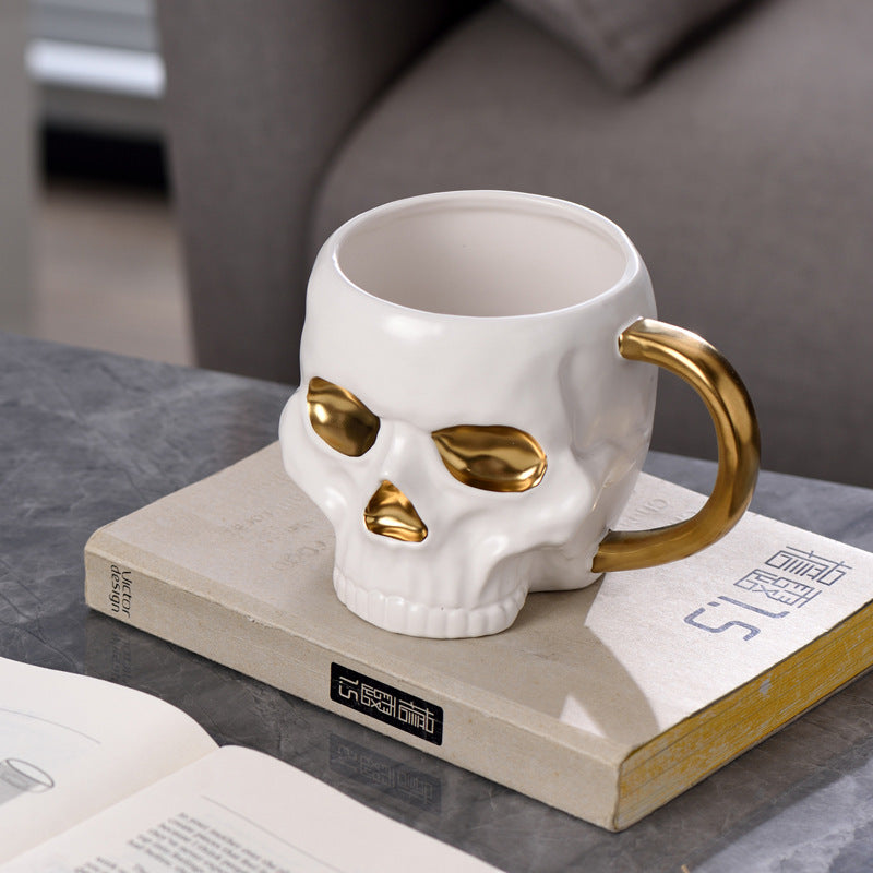 Halloween Skull Design Ceramic Cup, Creative Mug, Office Coffee Cup, 400ml