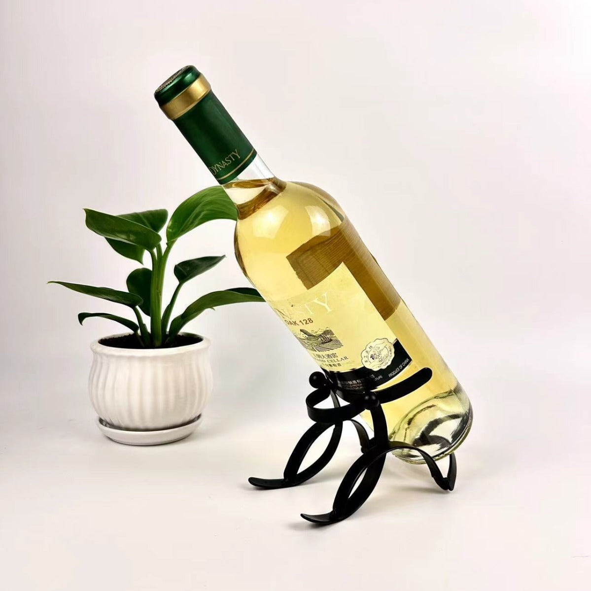 Aurora Dog Shaped Bottle Rack Home Decor  Countertop Wine Rack, Metal Wine Bottle Display Holder, Elegant Table Decor for Desktop