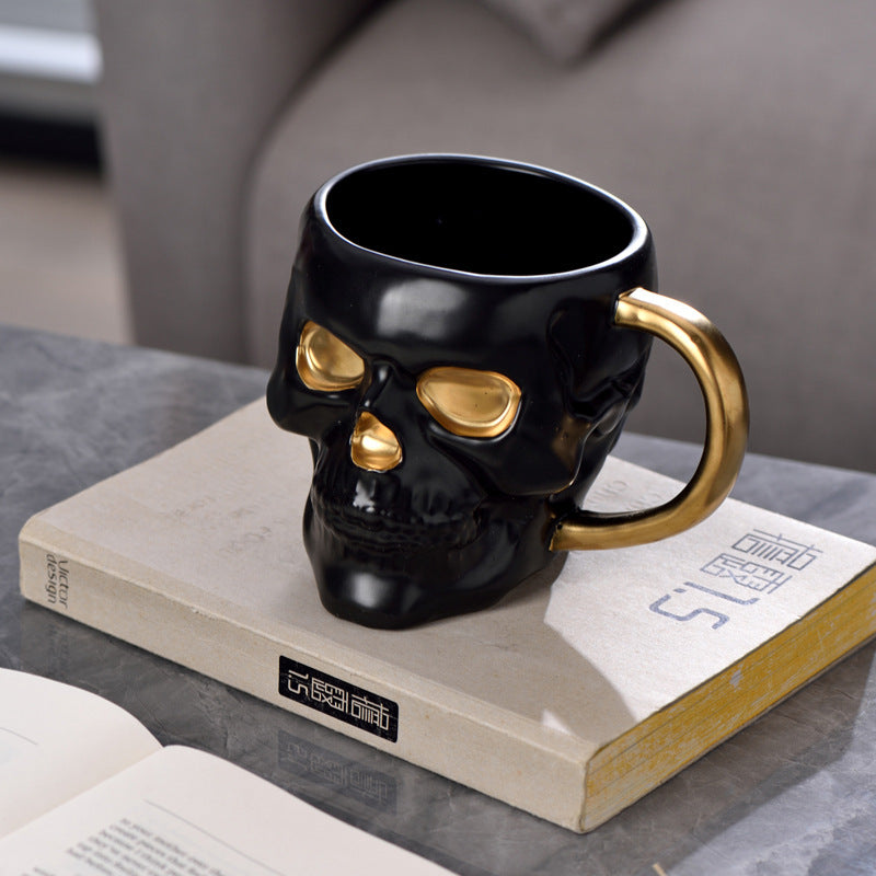 Halloween Skull Design Ceramic Cup, Creative Mug, Office Coffee Cup, 400ml