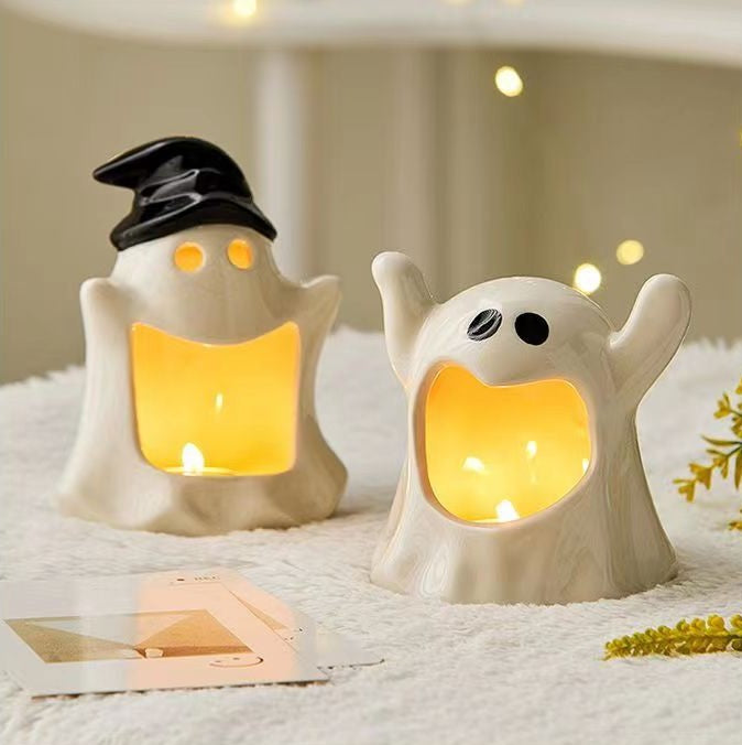 Halloween Ghost Candle Holder for Festive Atmosphere Decor