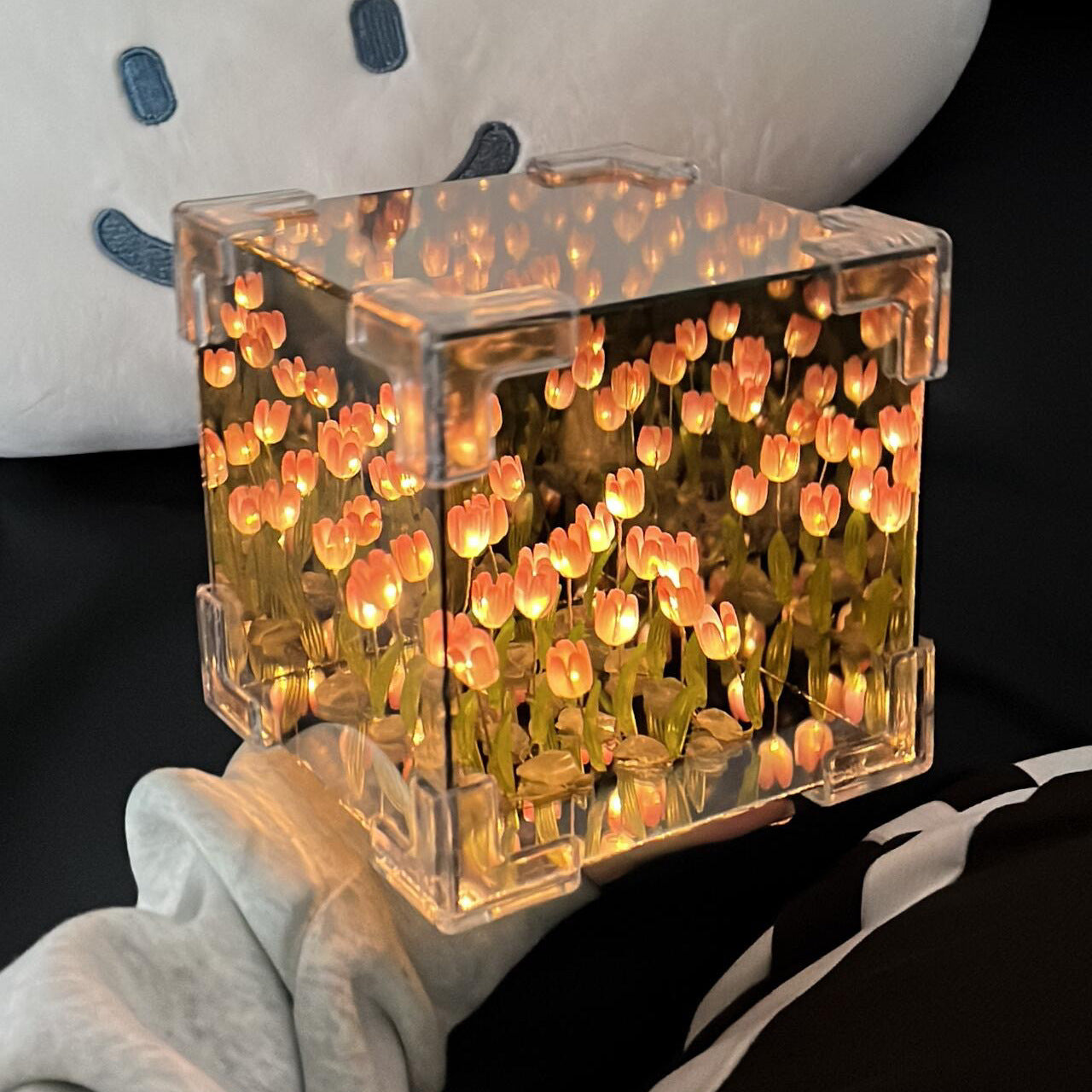 Aurora Cube Tulip Night Lamp | Led Decorative Nights Lamp for Bedroom