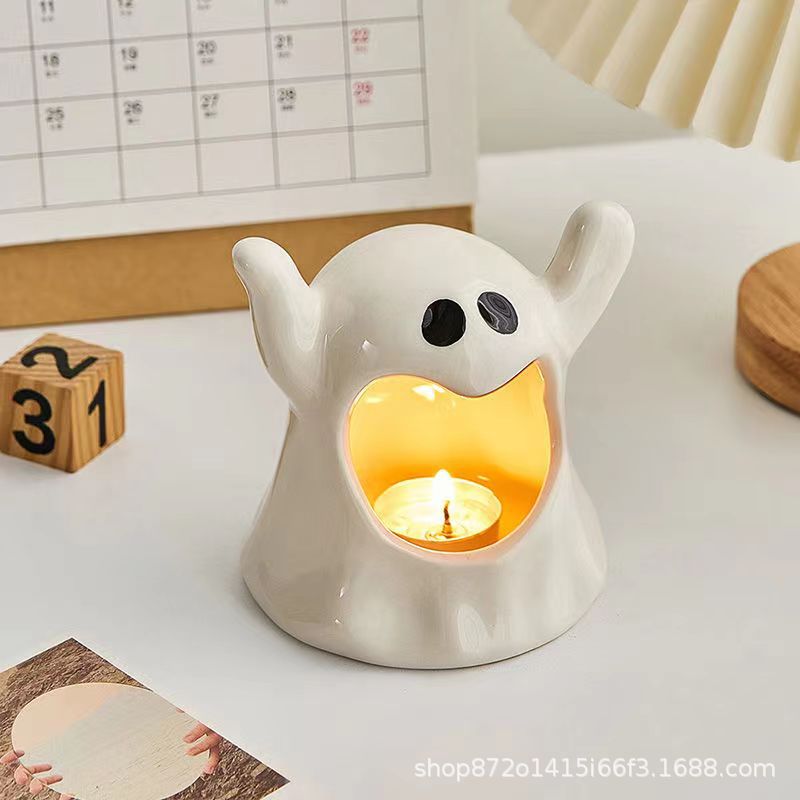 Halloween Ghost Candle Holder for Festive Atmosphere Decor