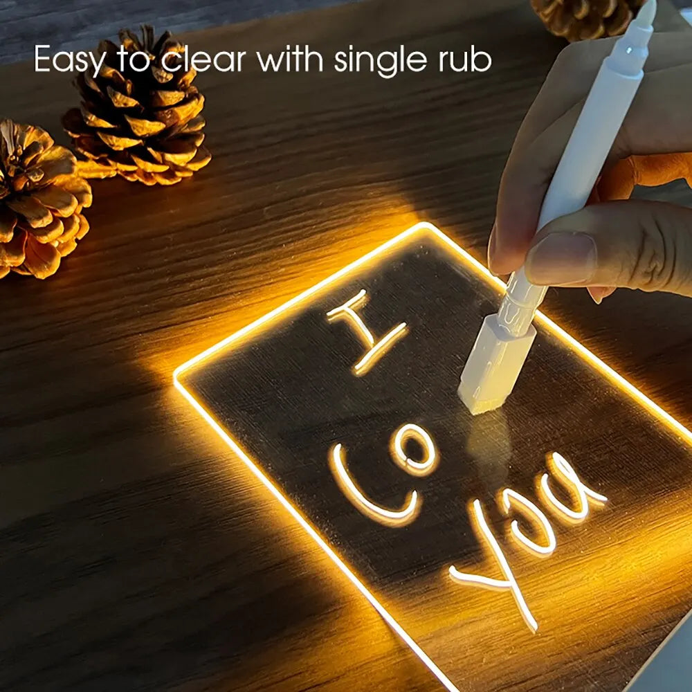 Aurora Personalized Acrylic Night Light Board, DIY Night Light Board With Base & Erasable Pen, Gifts For Mother/Valentine's Day