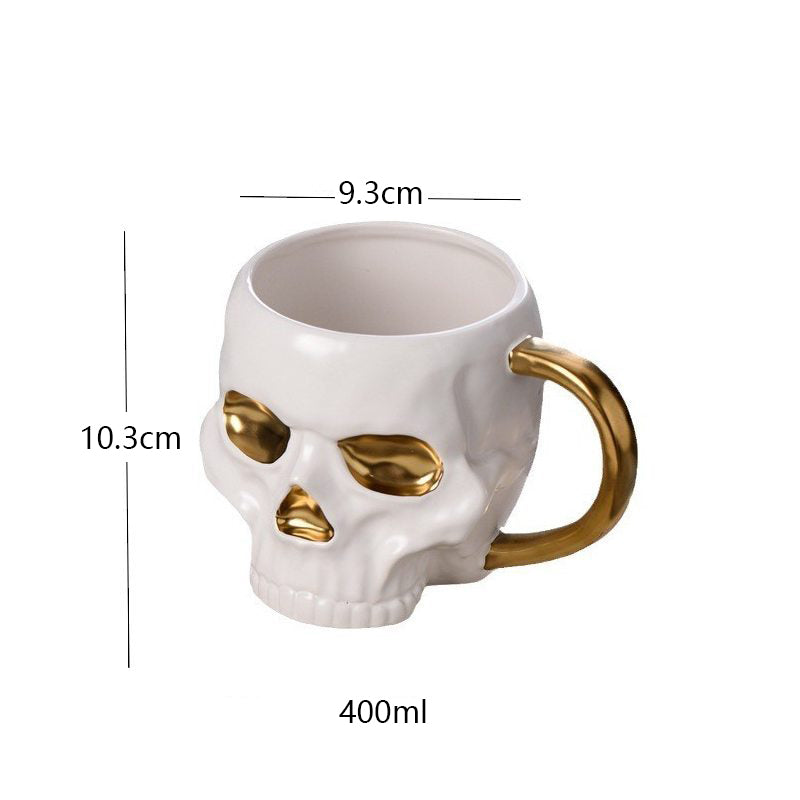 Halloween Skull Design Ceramic Cup, Creative Mug, Office Coffee Cup, 400ml