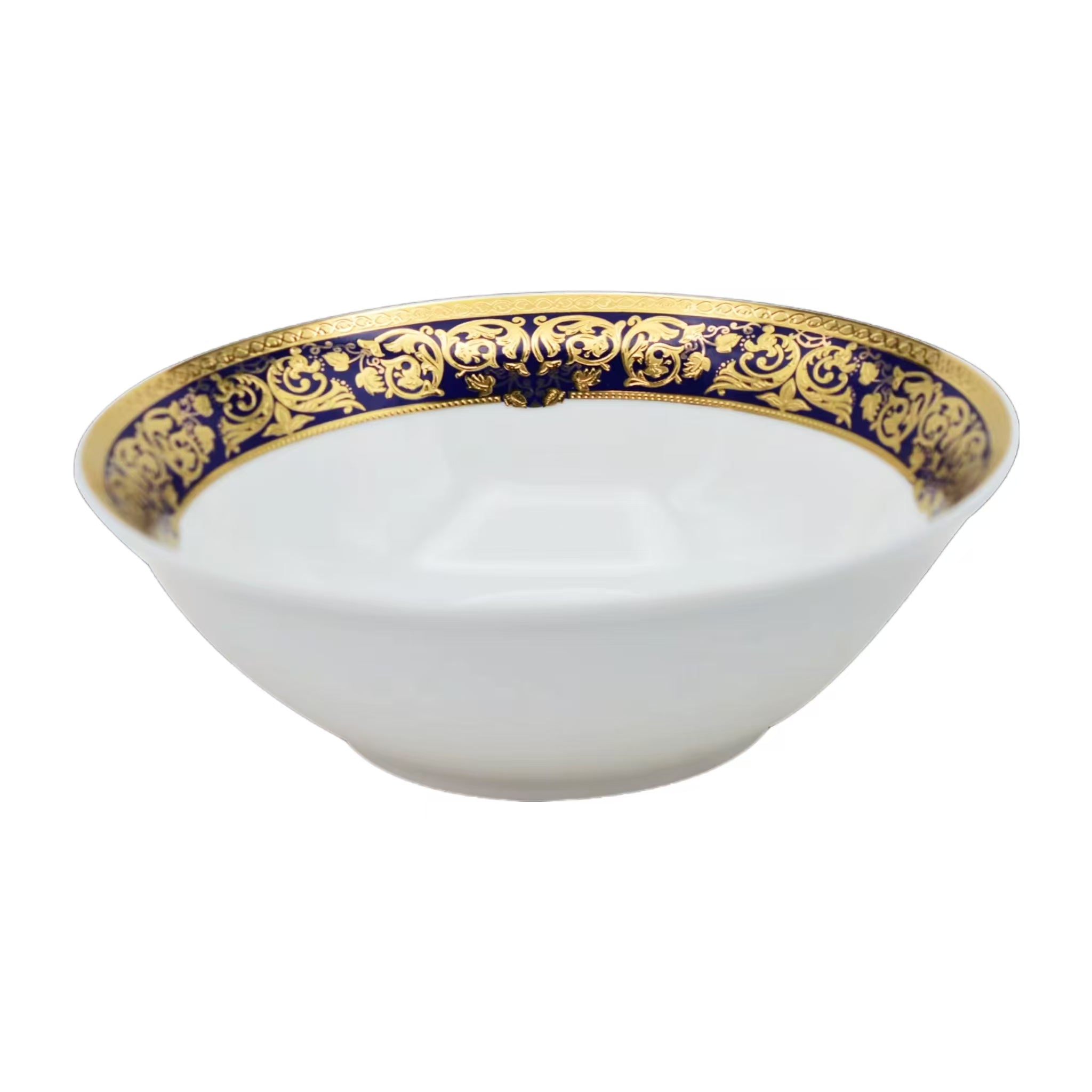 Aurora Blue Gold Rim Bone china Tableware Sets 6 Inch Bowl